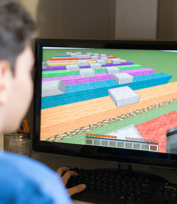 Bucharest,,Romania,-,May,02,,2016:,Boy,Playing,Minecraft,On